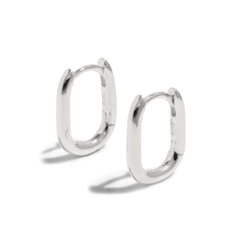 Small oval hoops, Sleeping earrings