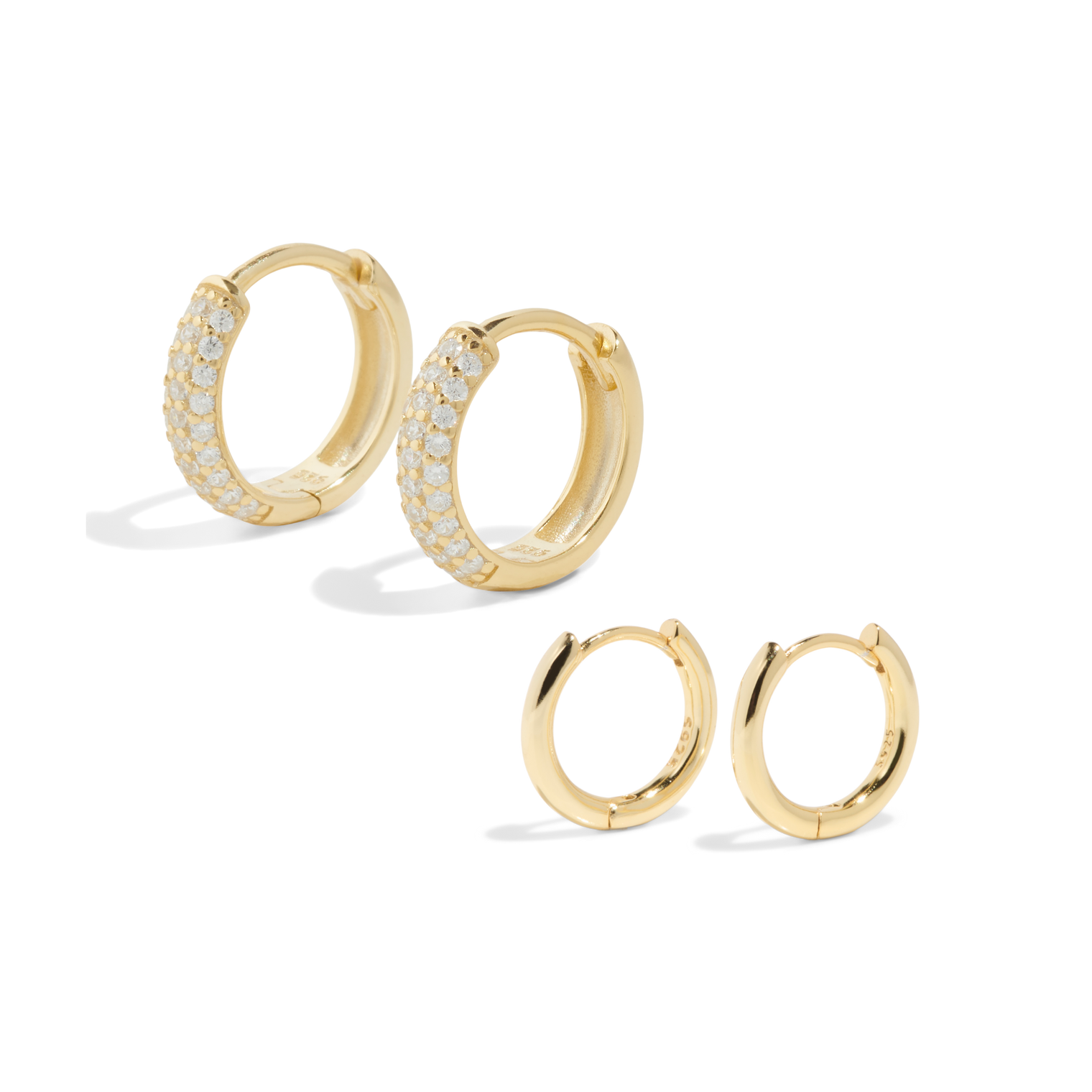 THE TREASURE HOOP SET MEDIUM - 18k gold vermeil