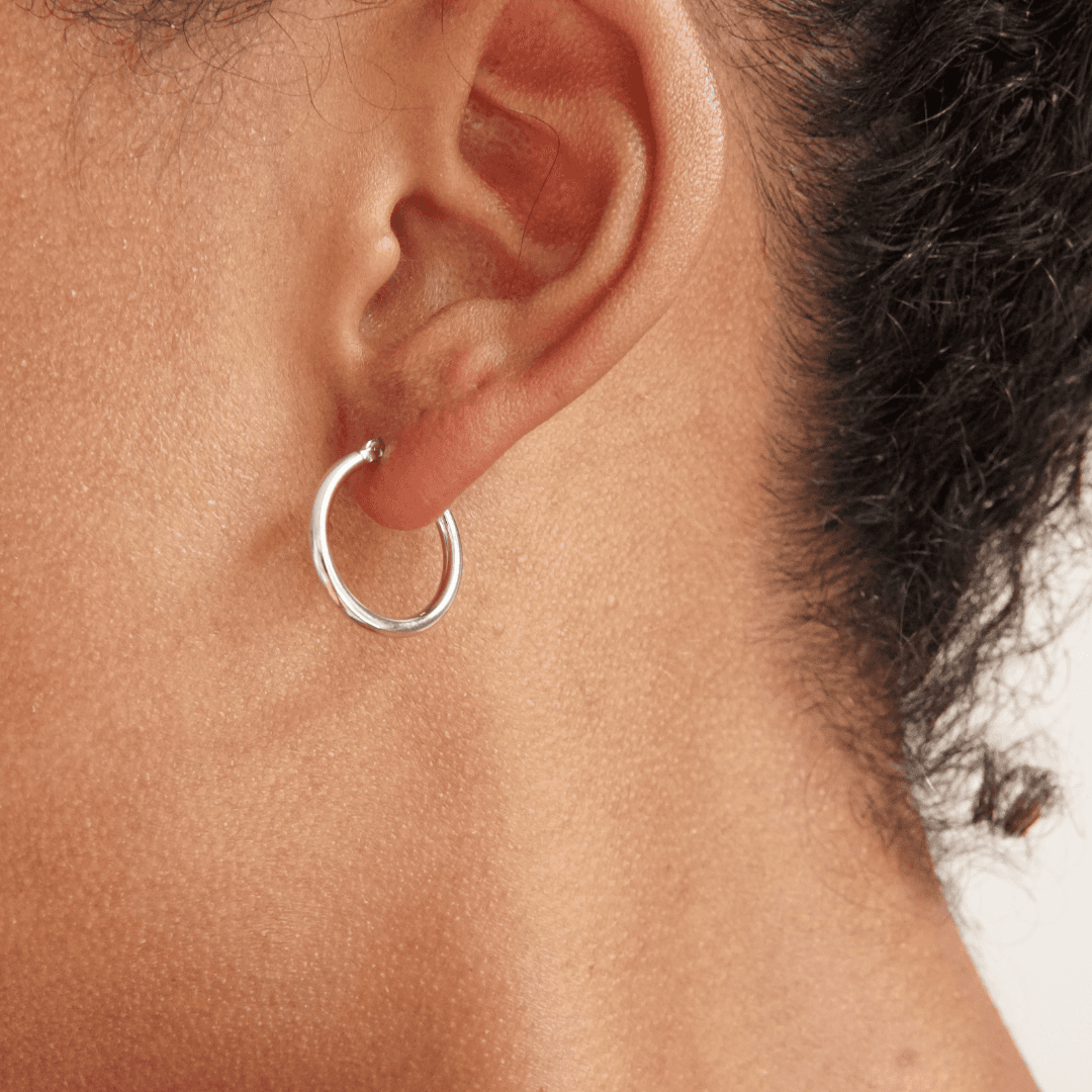 Silver hoop earrings, silver jewelry, perfect sleeping earrings