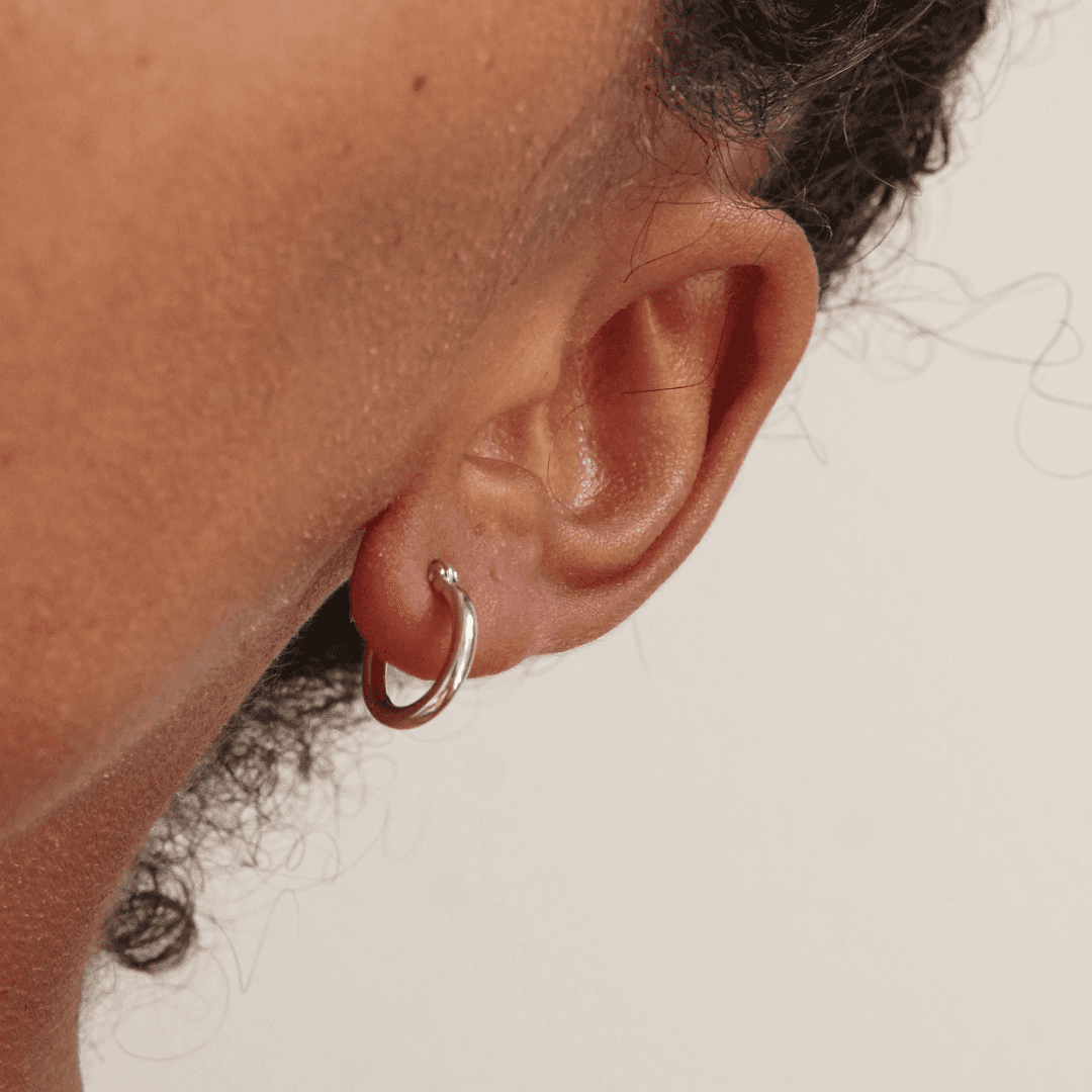 THE BASE HOOP SMALL - sterling silver
