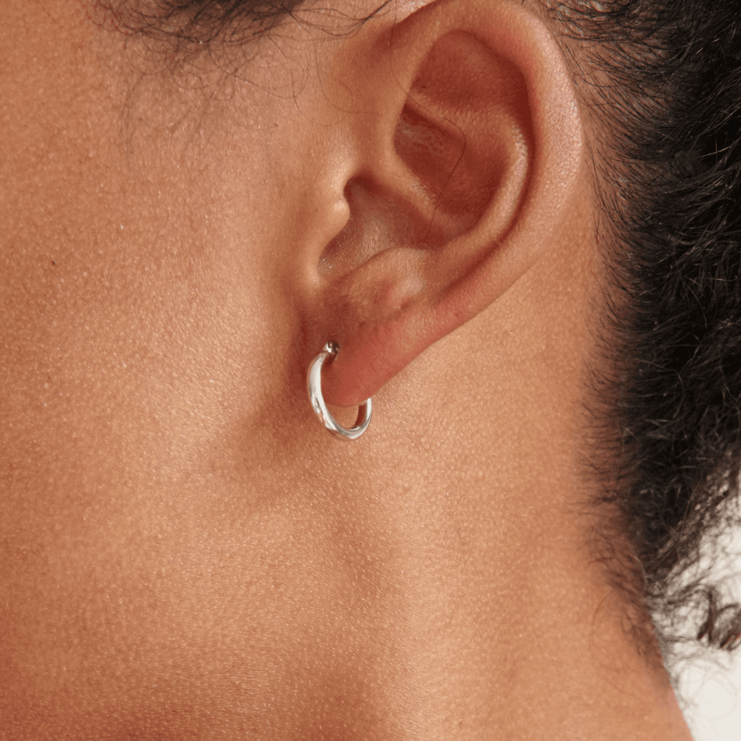 THE BASE HOOP SMALL - sterling silver