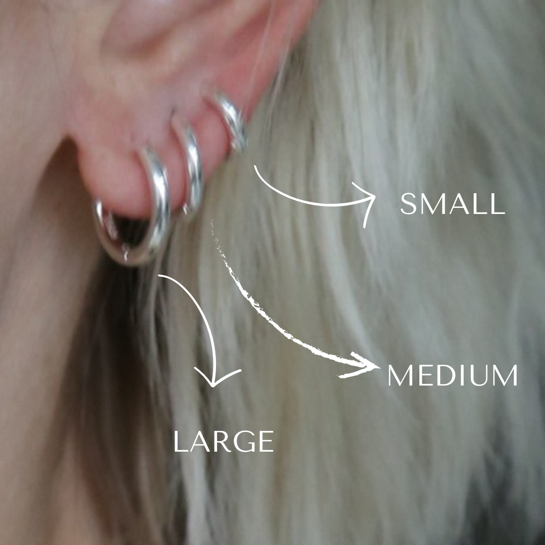 sterling silver earrings hoops large