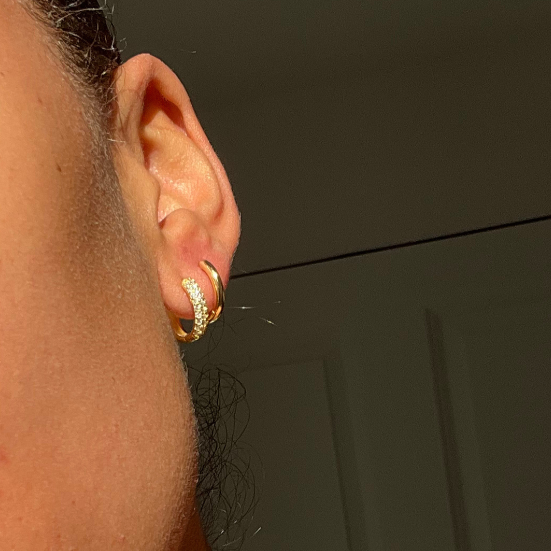 gold vermeil earrings hoops medium