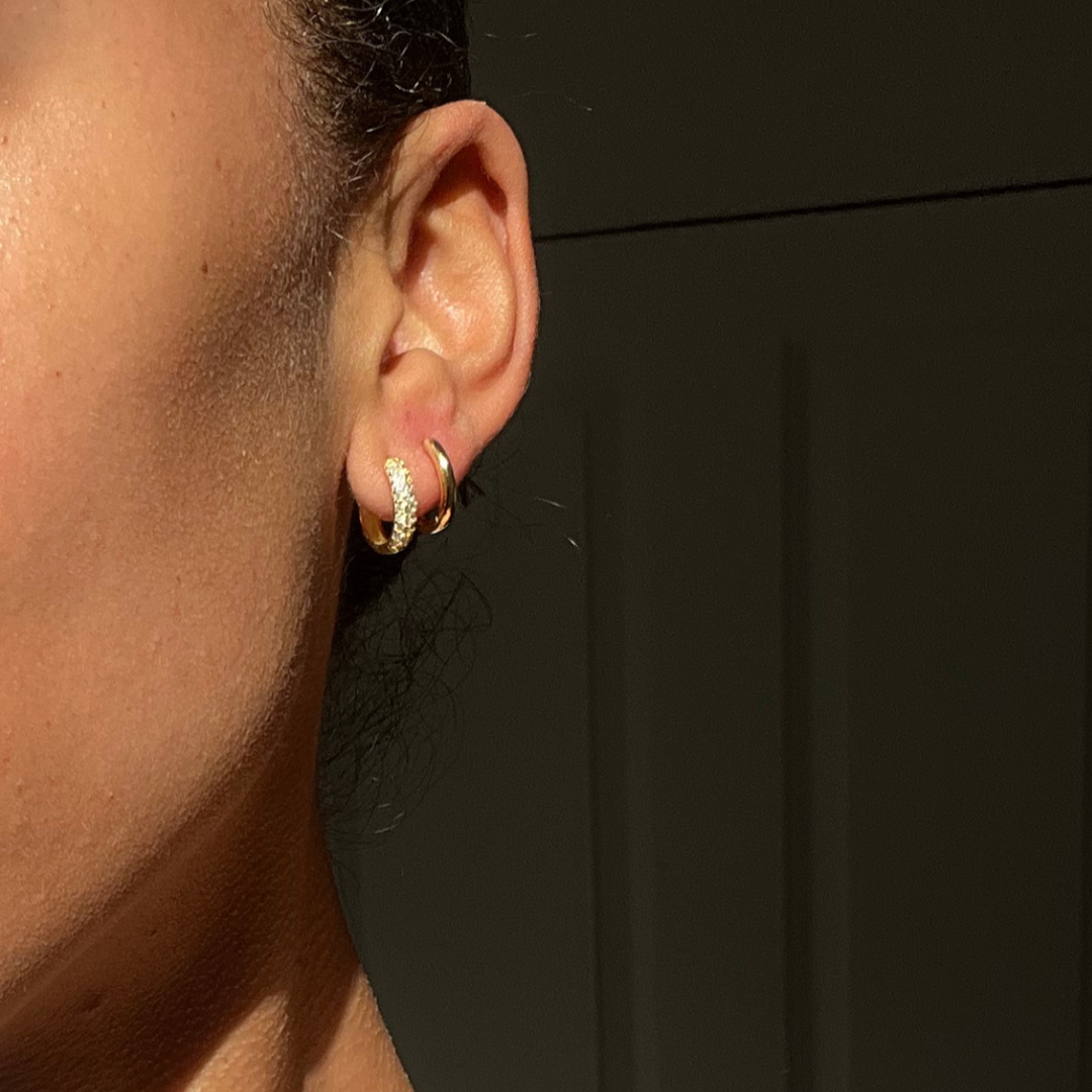 gold vermeil earrings hoops medium