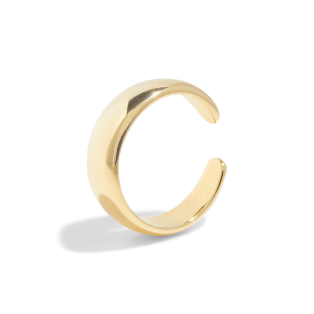 Gold ear cuff earring packshot in gold vermeil