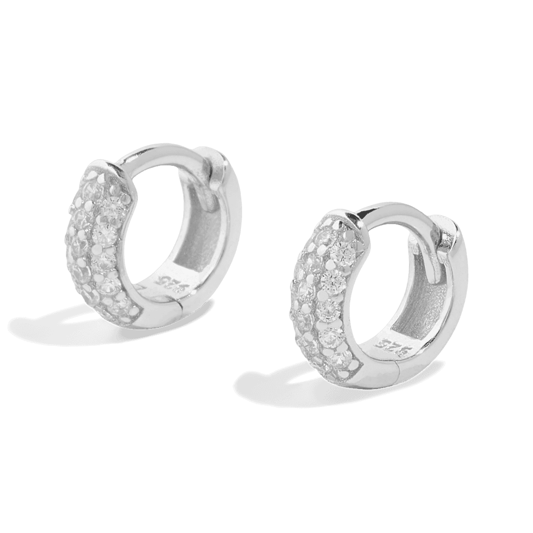 LA MINI HUGGIE HOOP AURORA - argento sterling