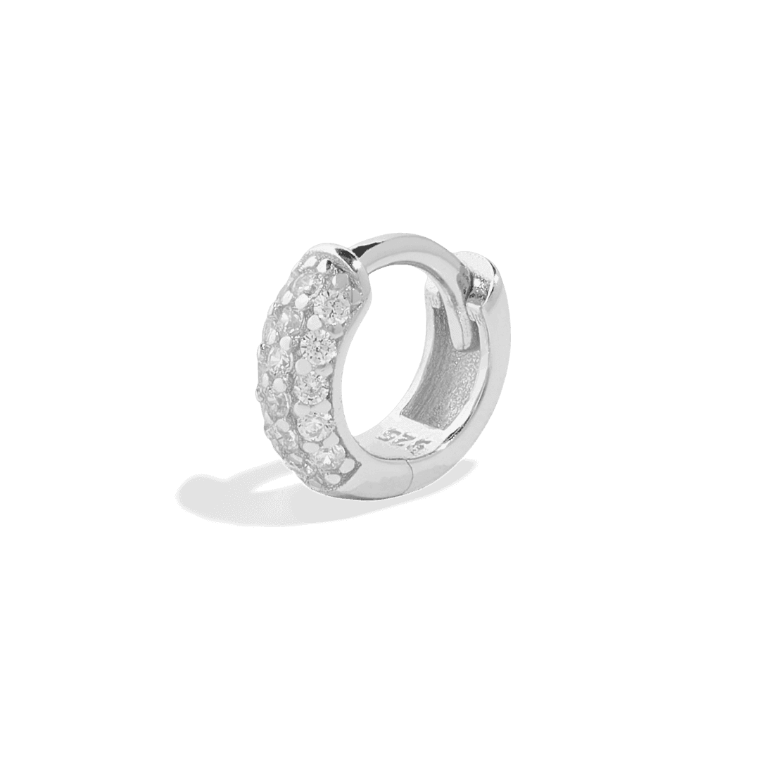 LA MINI HUGGIE HOOP AURORA - argento sterling