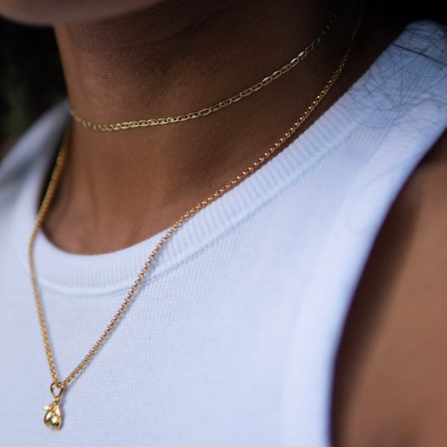 THE RILEY ROLO NECKLACE S - 18k gold plated