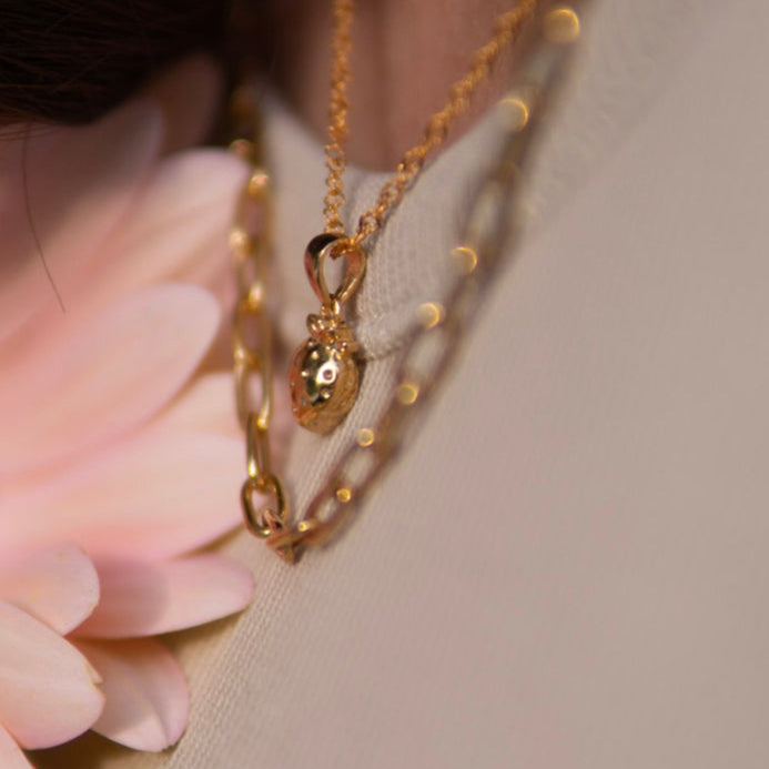 THE STRAWBERRY PENDANT - solid gold
