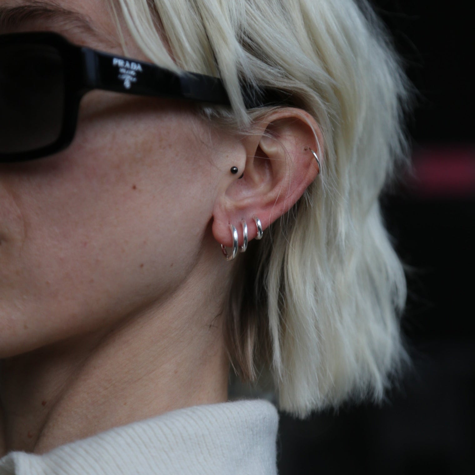 sterling silver earrings hoops large
