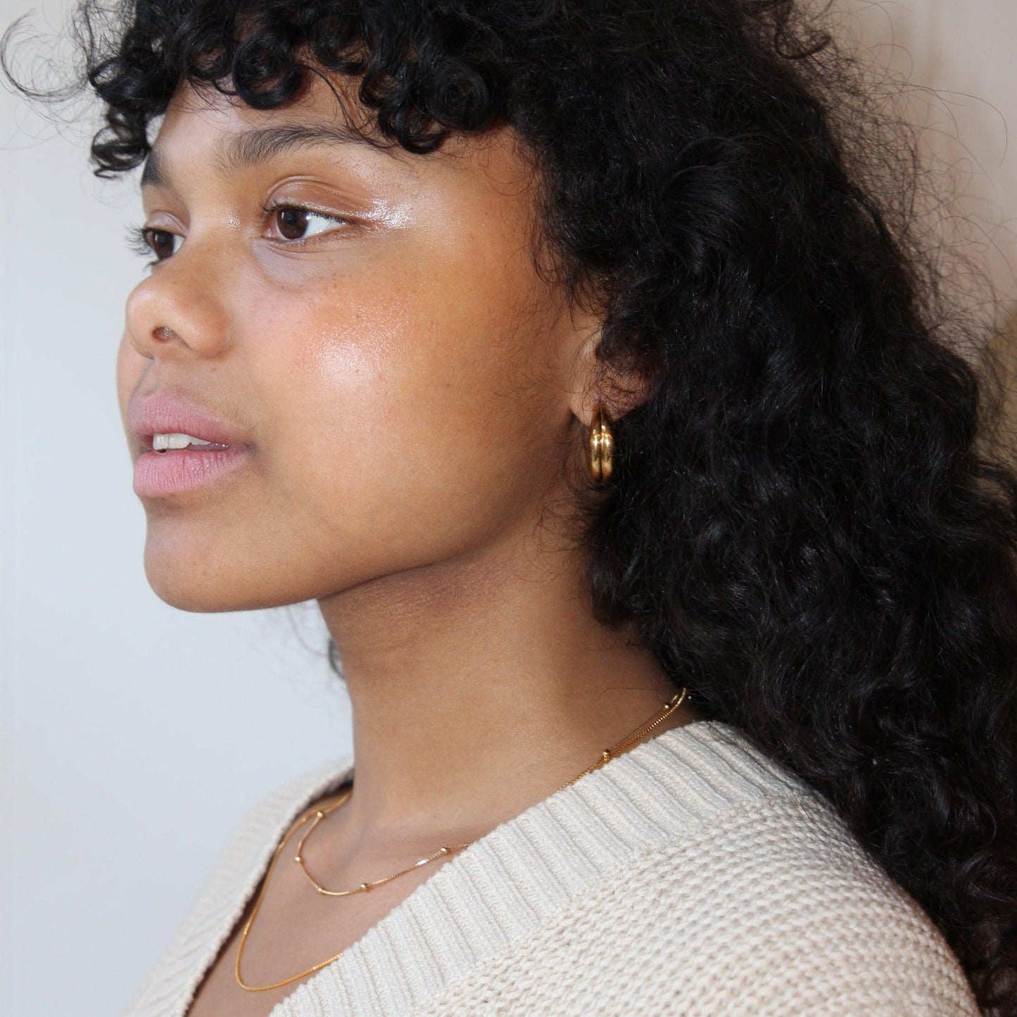 Bold double hoop, Sleeping earrings