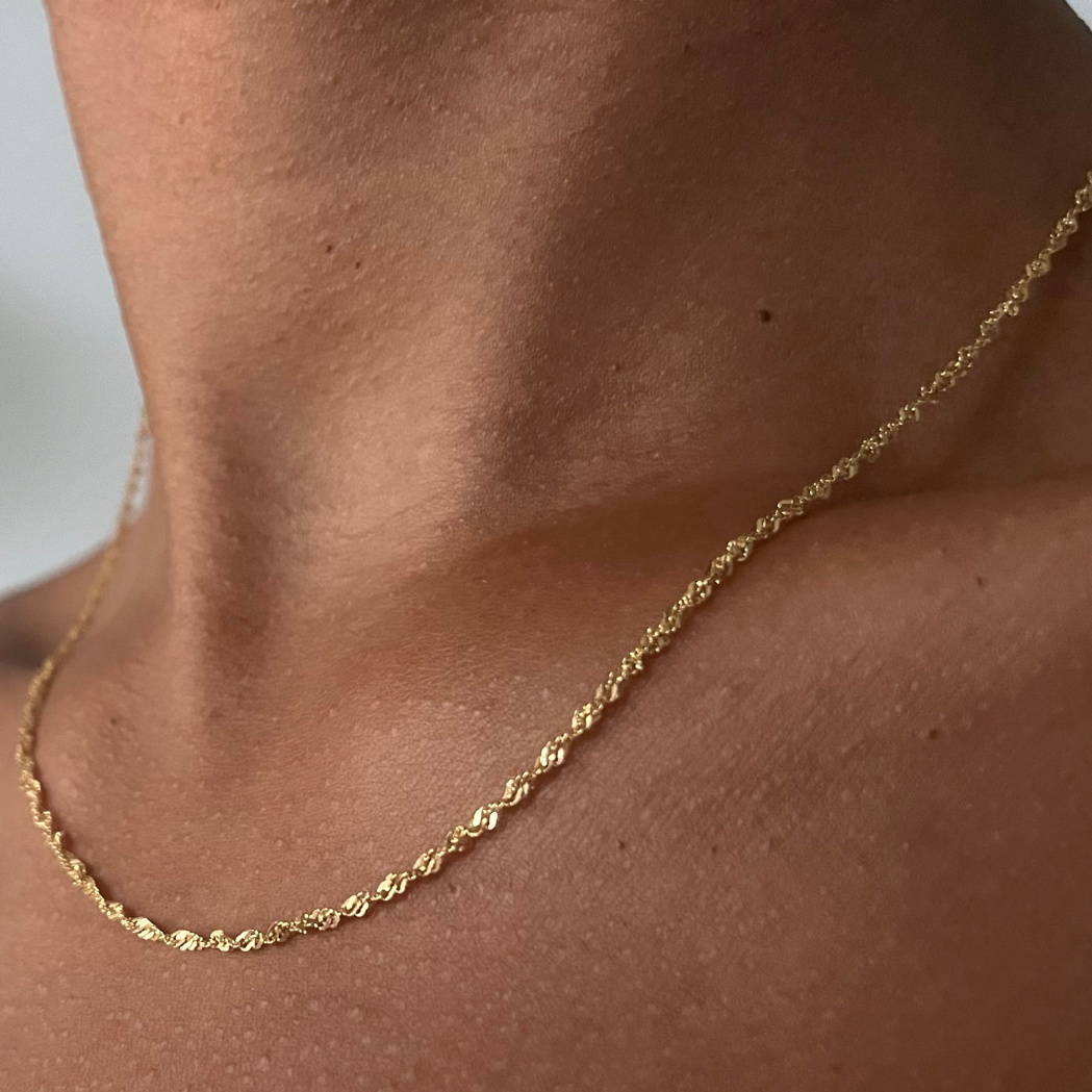 THE RAVEN NECKLACE - Solid 14k yellow gold