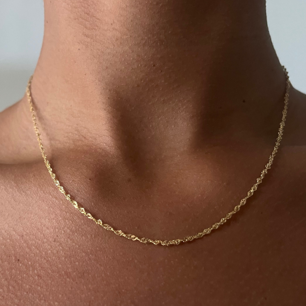THE RAVEN NECKLACE - Solid 14k yellow gold