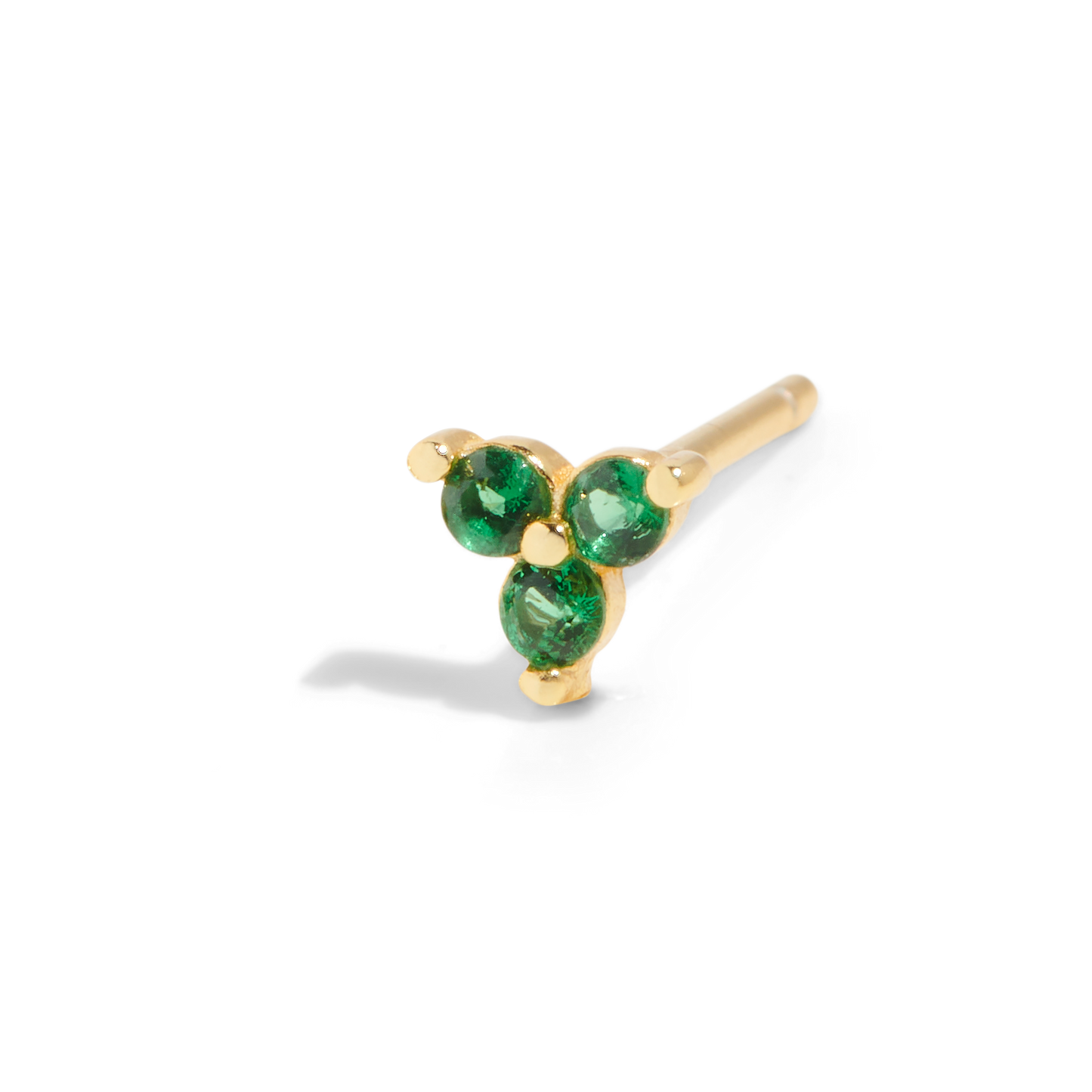 THE SALLY STUD GRÜN - 18 Karat vergoldet