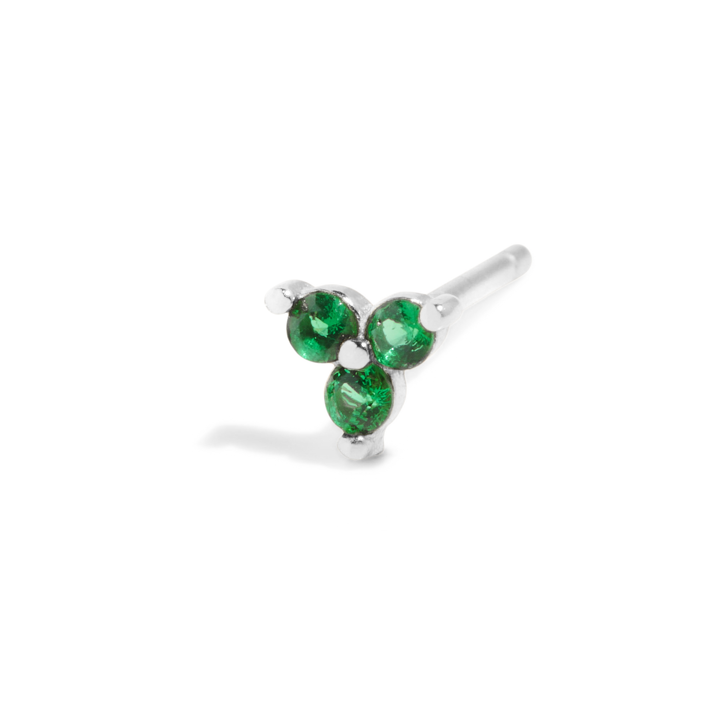 THE SALLY STUD VERDE - argento sterling