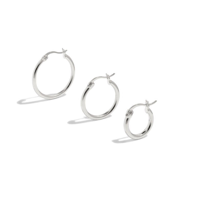 ALL THE BASE HOOPS - sterling silver