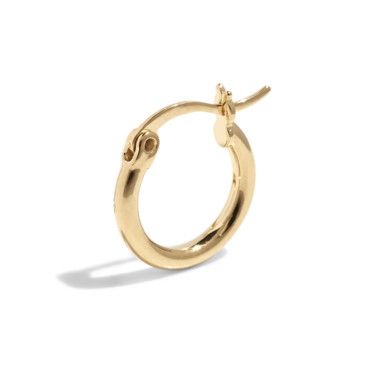 THE BASE HOOP SMALL - 18k gold plated