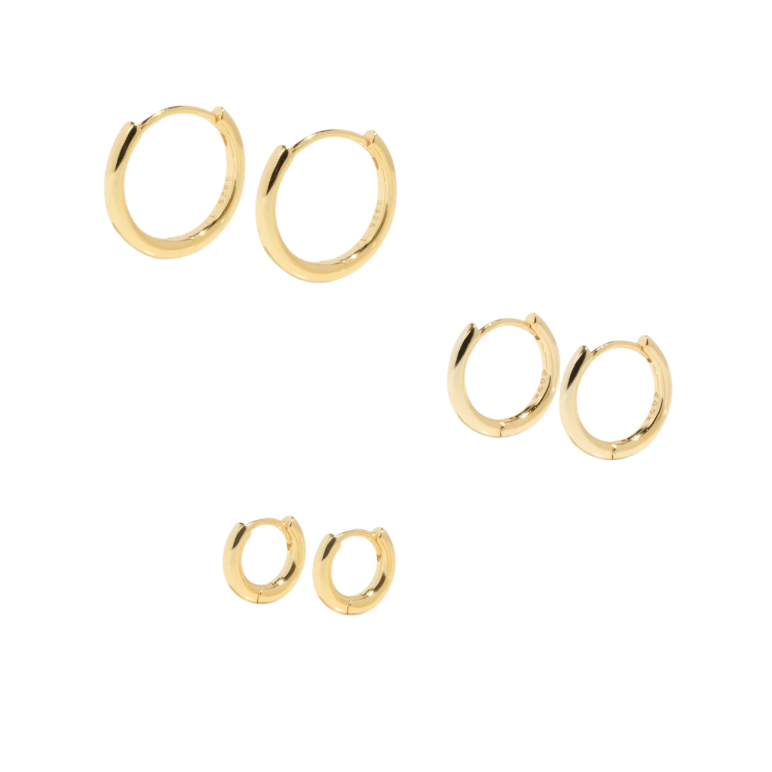 ALL THE BASE HOOPS - 18k gold vermeil