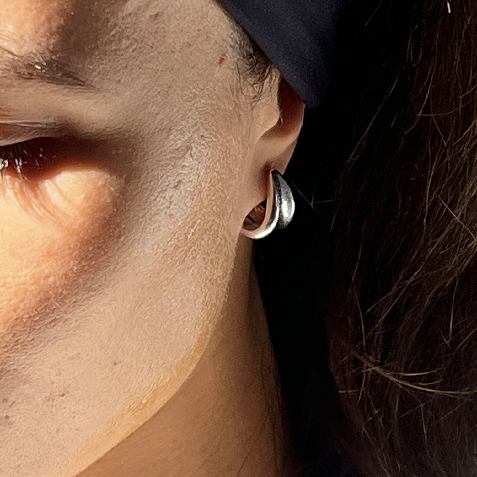 silver organic shaped statement earrings