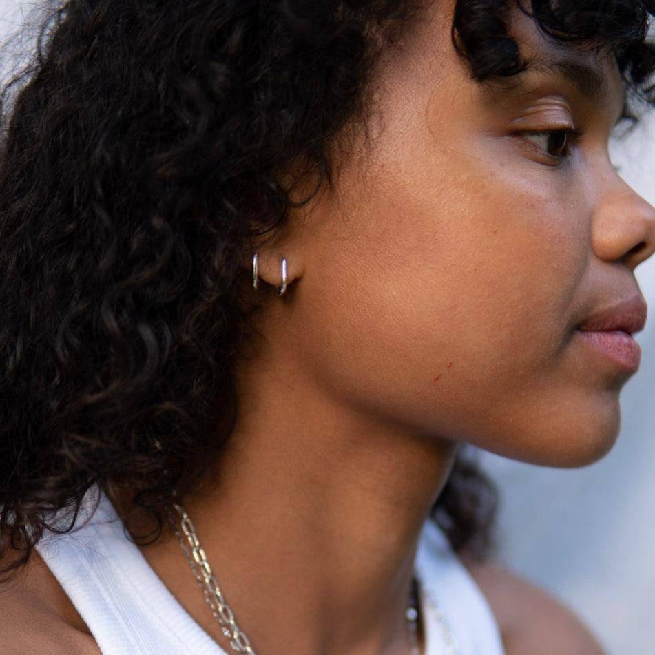 Small oval hoops, Sleeping earrings