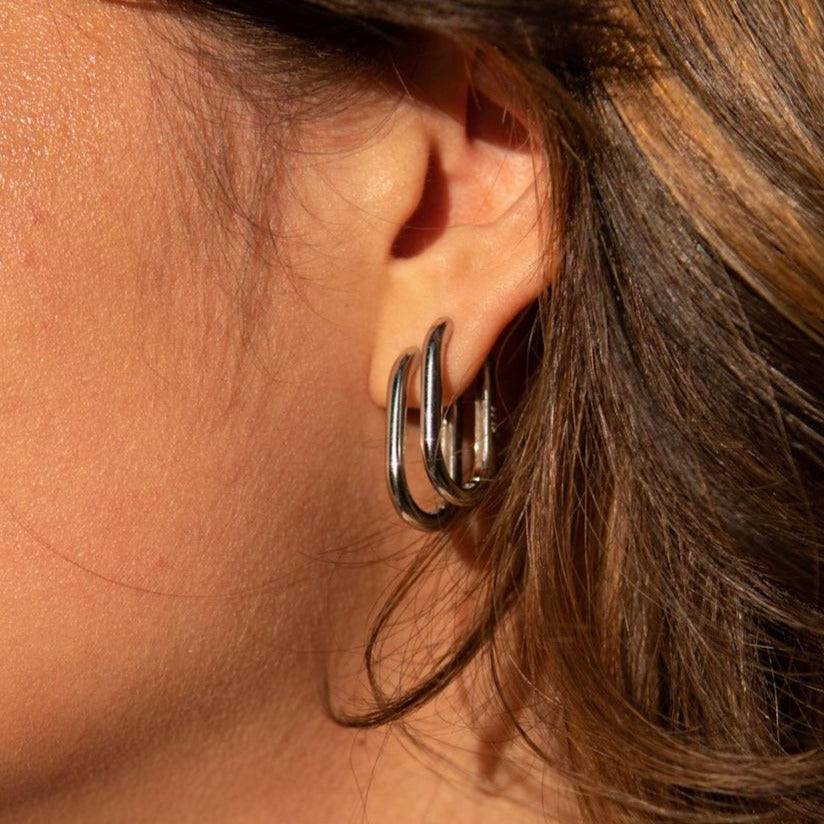 Oval hoops, Sleeping earrings