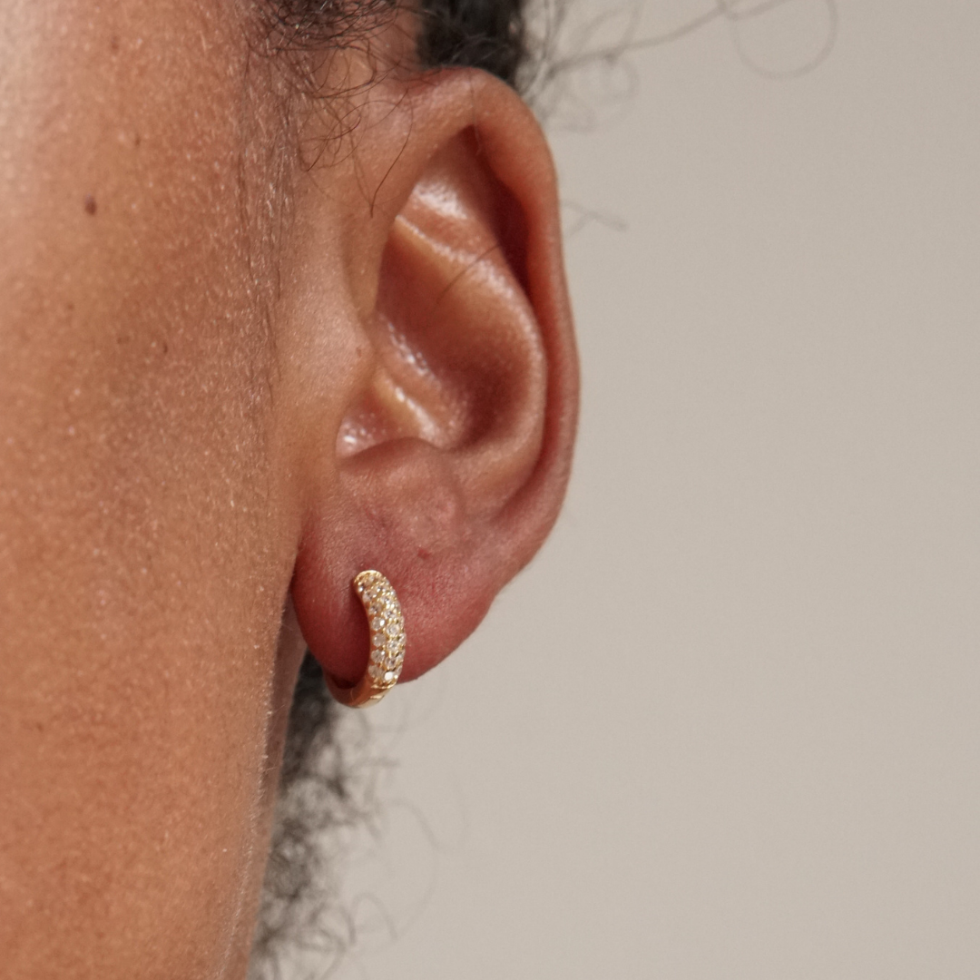gold huggie earring, hoop earrings gold