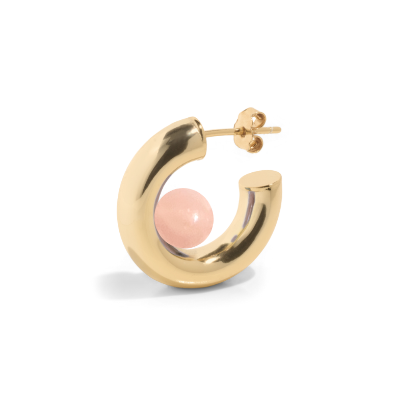 THE YUNA HOOP SUNSTONE - 18k gold vermeil