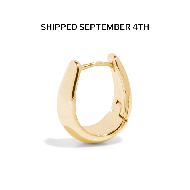 THE SAGE DOME HUGGIE HOOP - 18k gold vermeil