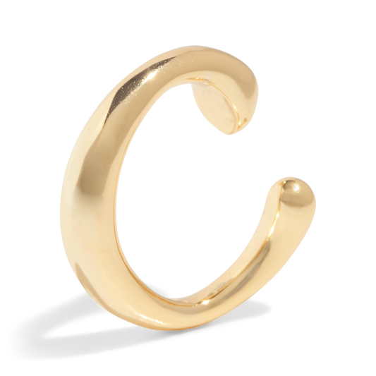 Gold minimalistic and organic shaped ear cuff