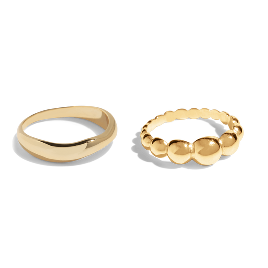 THE GO TO RING SET - 18k gold plated - Bound Studios