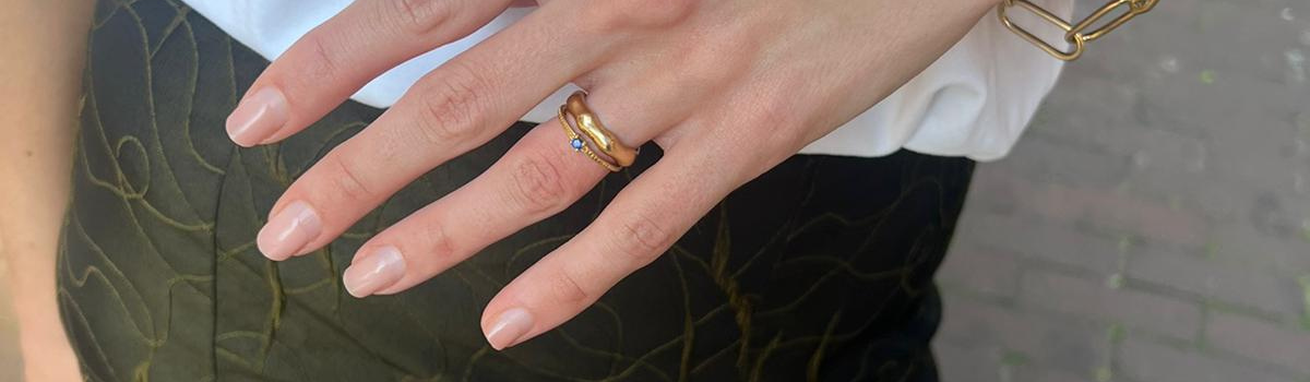 A ring with stone, great for stacking rings