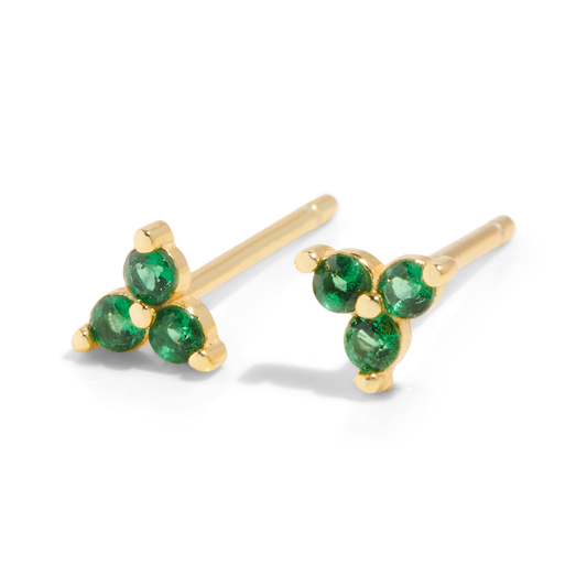 THE SALLY STUD GREEN - 18k gold plated