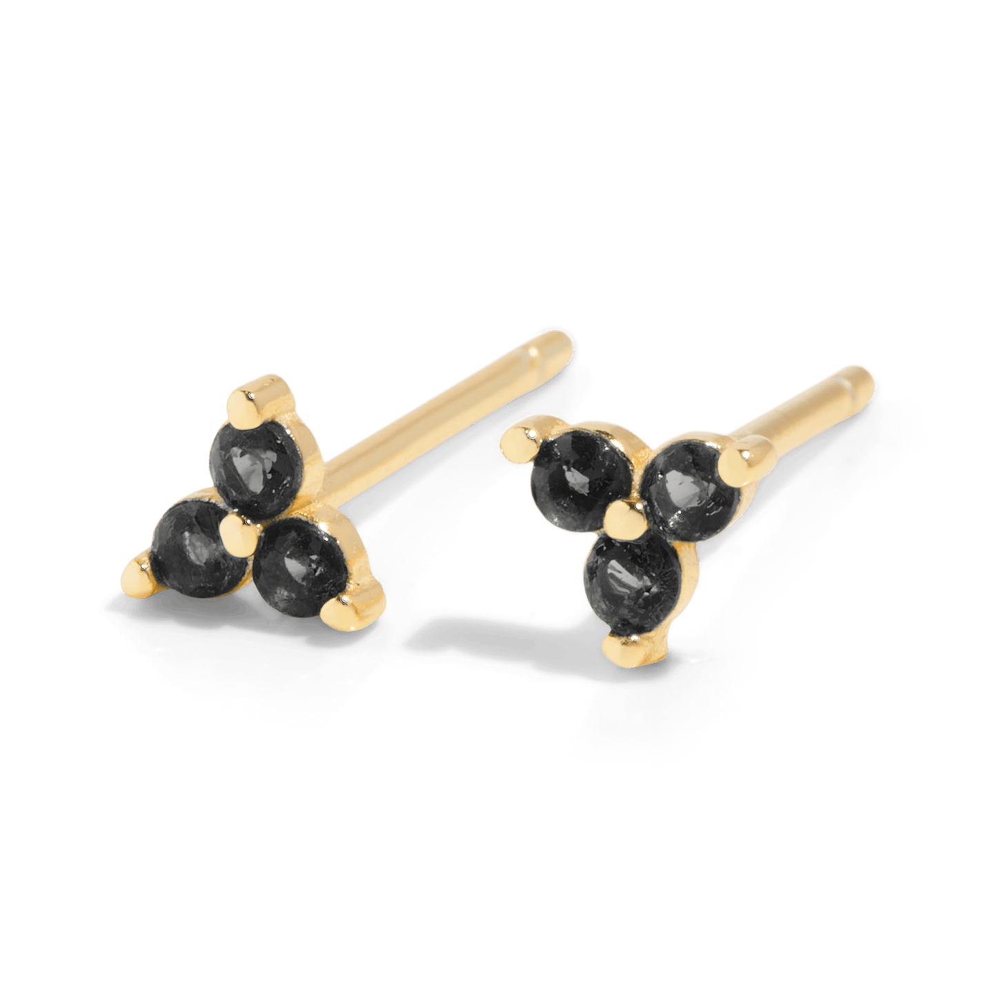 THE SALLY STUD BLACK - 18k gold plated
