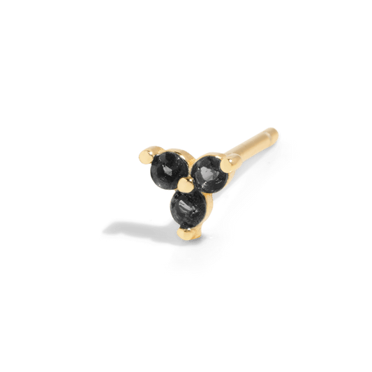 THE SALLY STUD BLACK – 18 Karat vergoldet