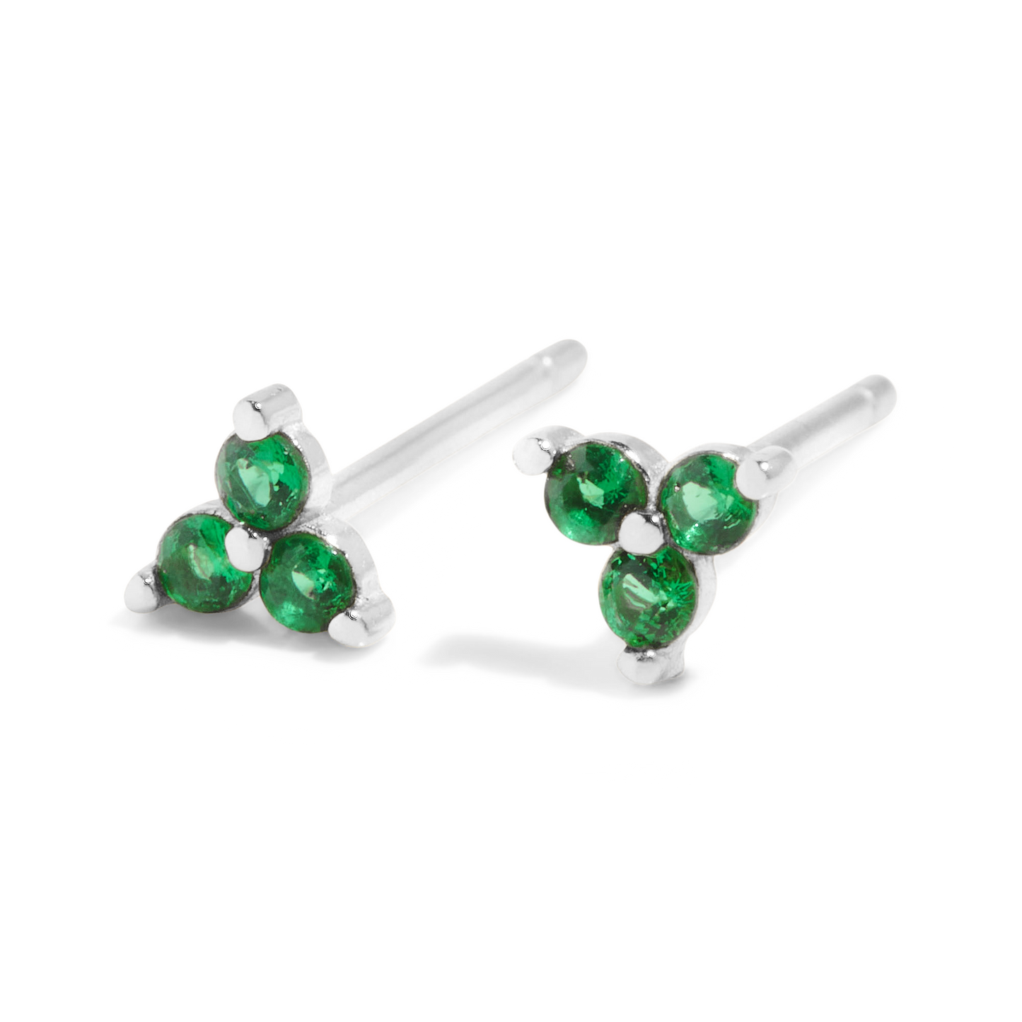 THE SALLY STUD GREEN - sterling silver