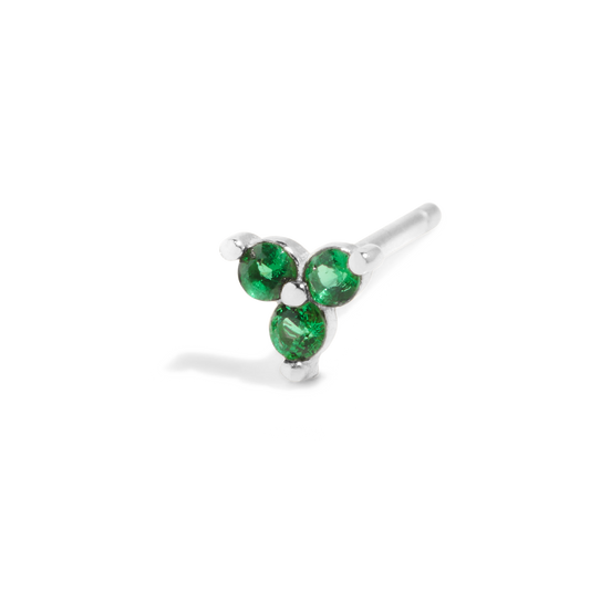 THE SALLY STUD GREEN - sterling silver