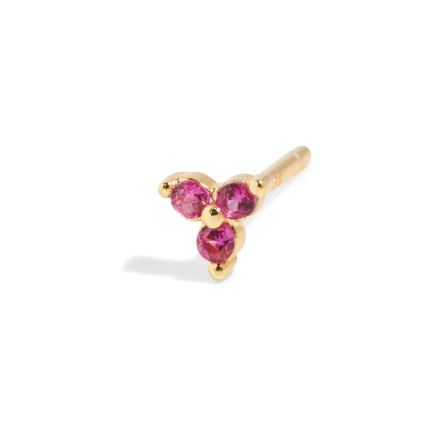 THE SALLY STUD PINK - Solid gold