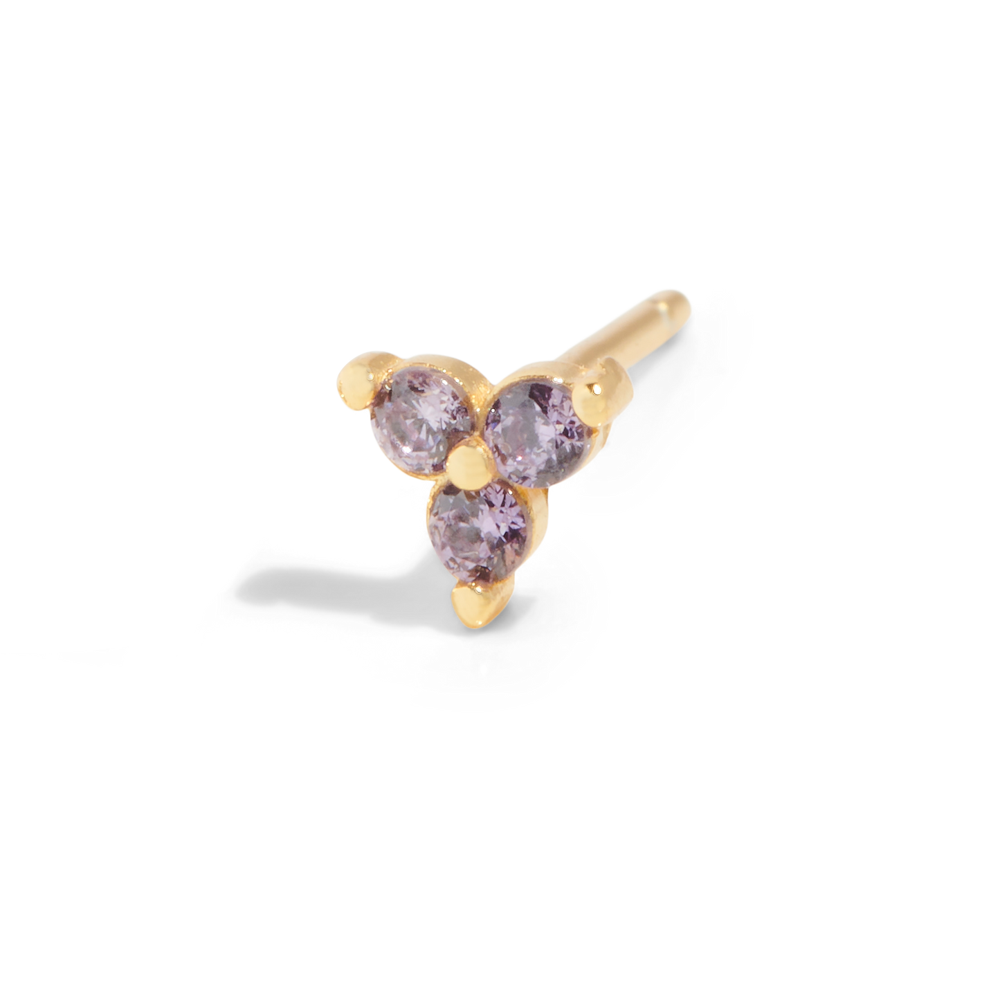 THE SALLY STUD PURPLE - Solid gold