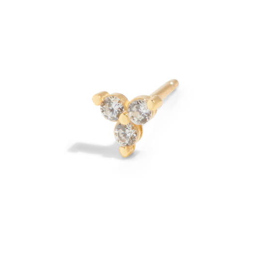 THE SALLY STUD WHITE - 18k gold plated