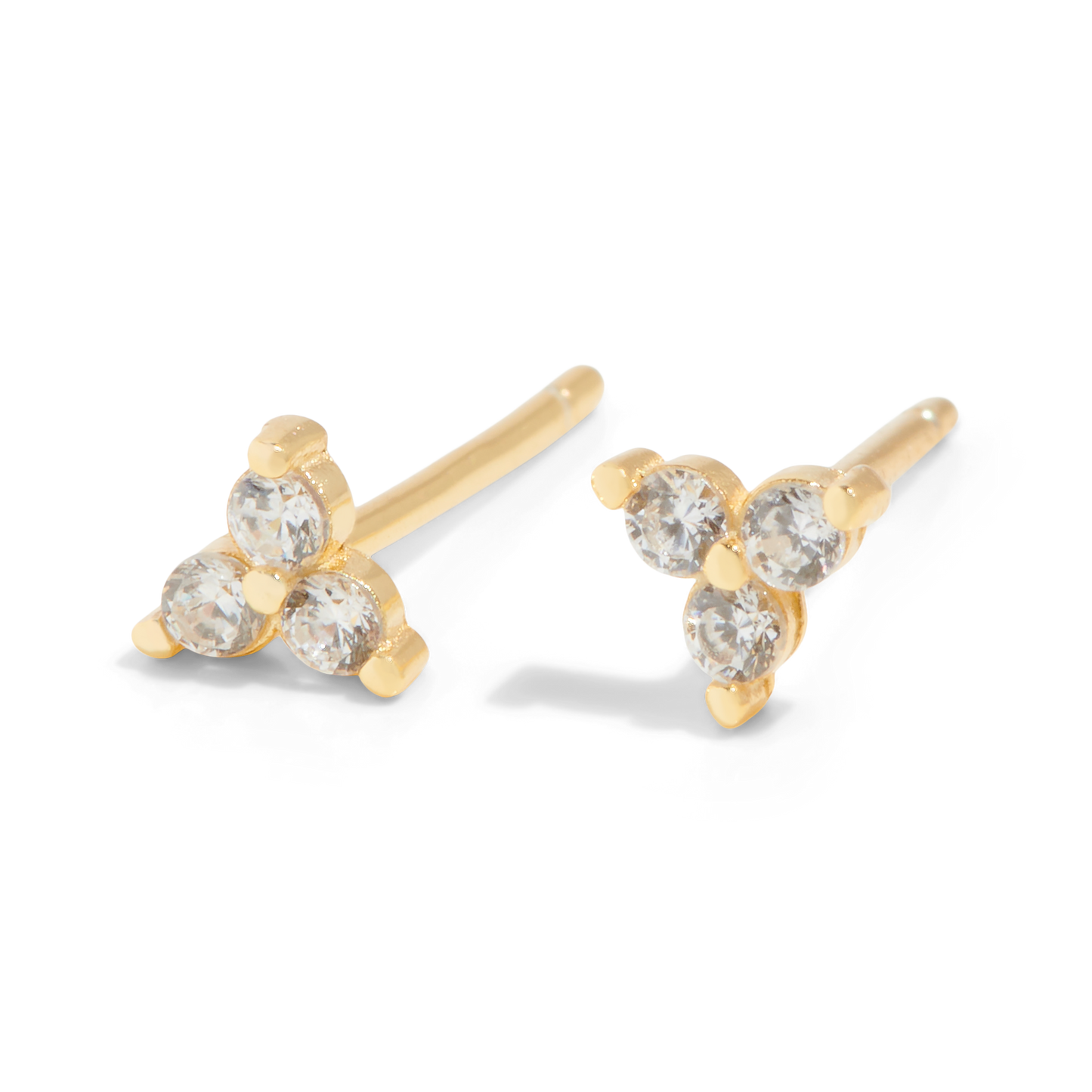THE SALLY STUD WHITE - Solid 14k gold