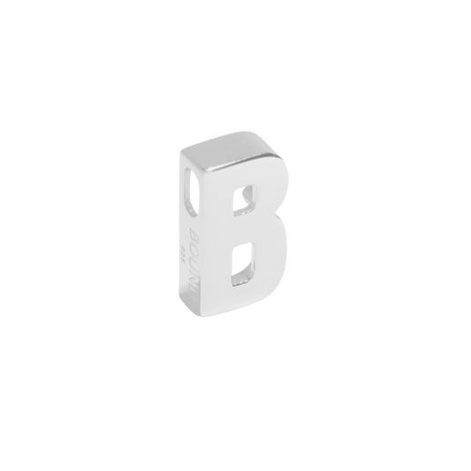 Uppercase Letter B pendant in silver