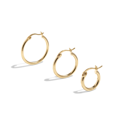ALL THE BASE HOOPS - 18k gold plated