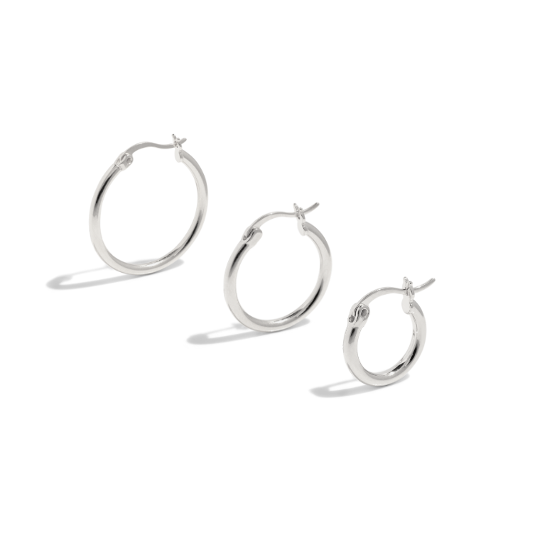 ALL THE BASE HOOPS - sterling silver
