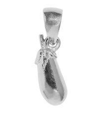 THE EGGPLANT PENDANT - Solid 14k yellow gold