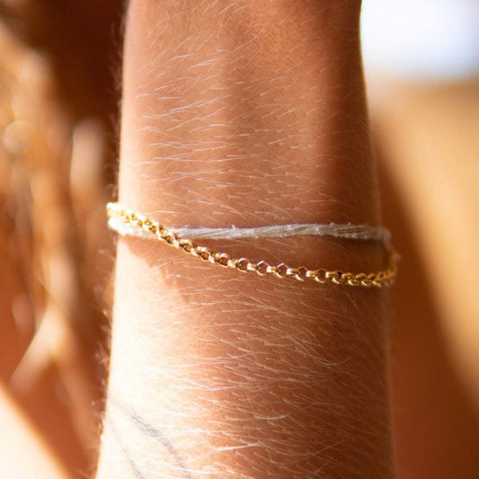 THE RILEY ROLO BRACELET - Solid white gold
