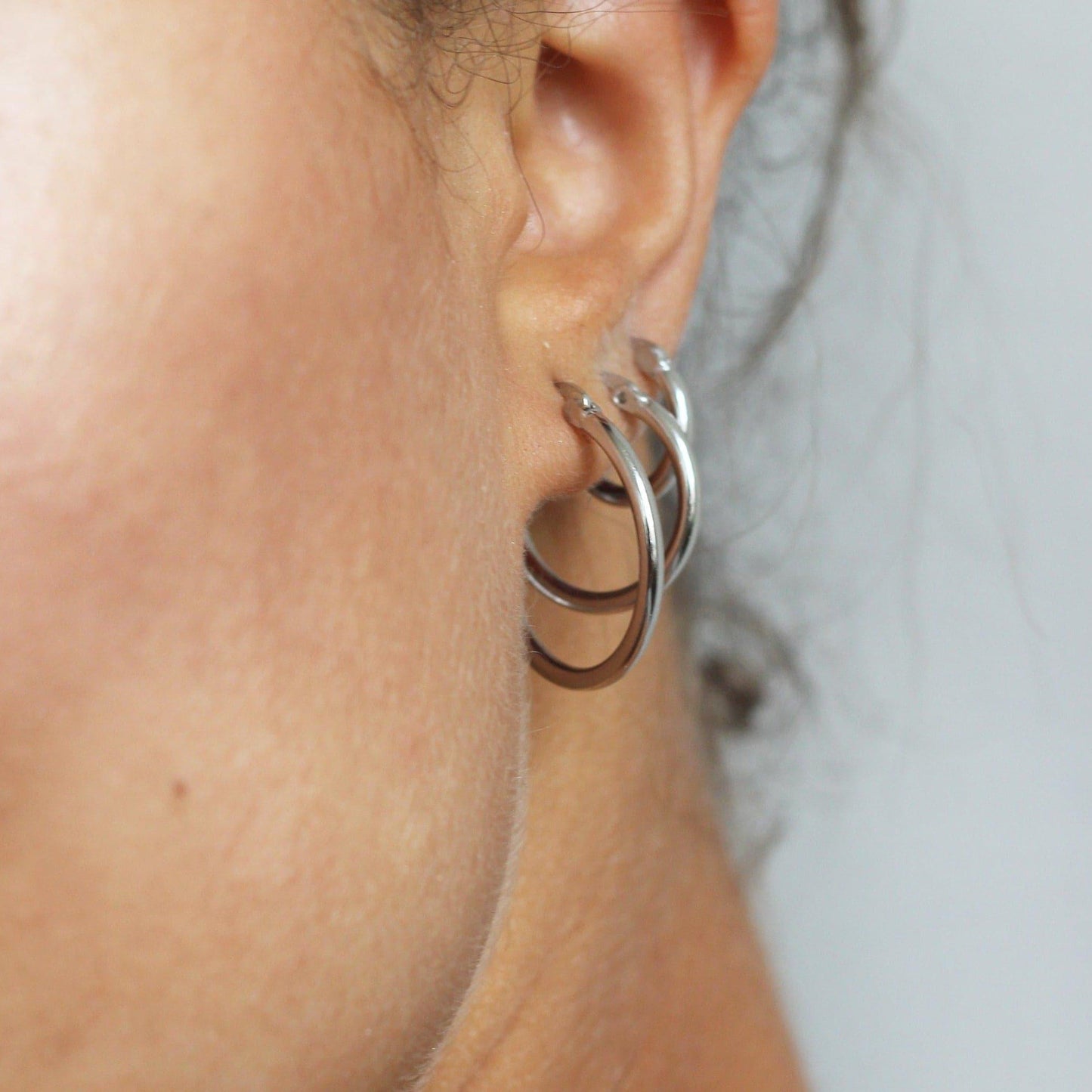 earring set, silver hoop earrings, silver earrings