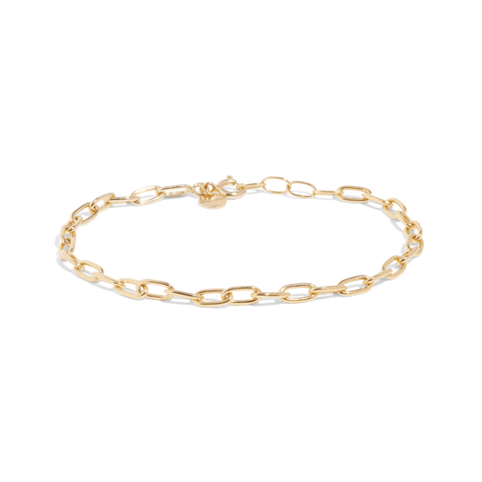 Minimal link bracelet, 14k jewelry