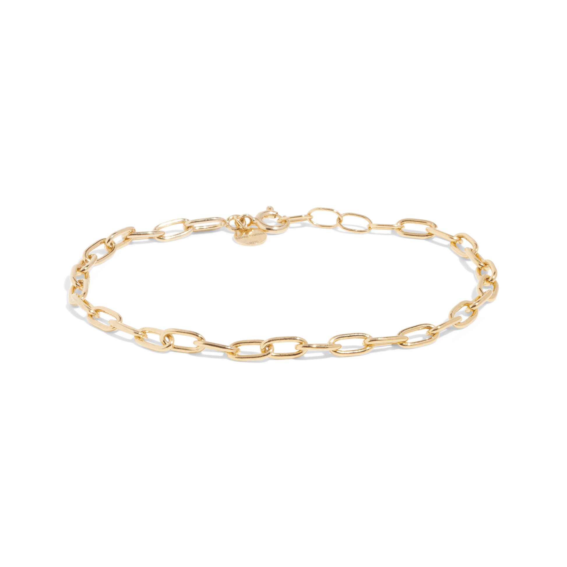 Minimal link bracelet, 14k jewelry