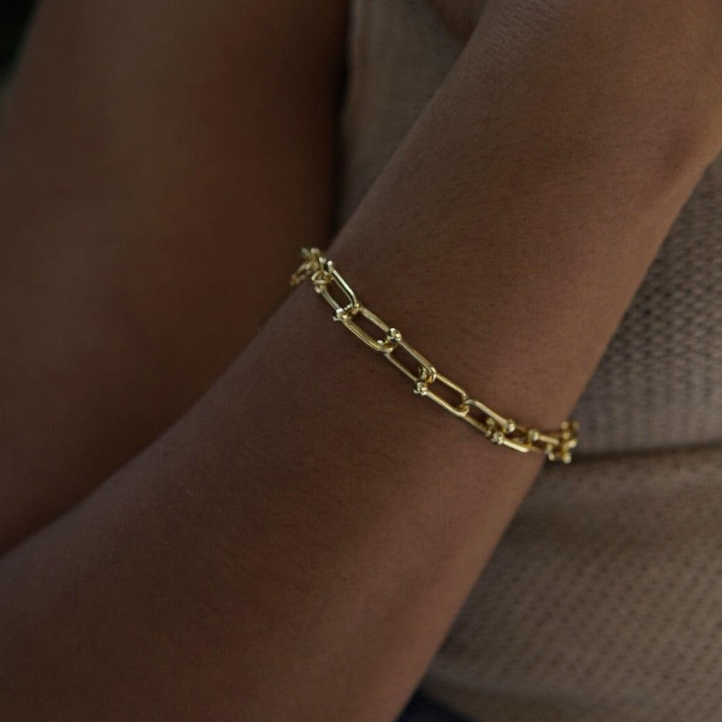 link bracelet,  14k bracelet, gold bracelet