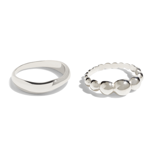 THE GO TO RING SET - sterling silver - Bound Studios
